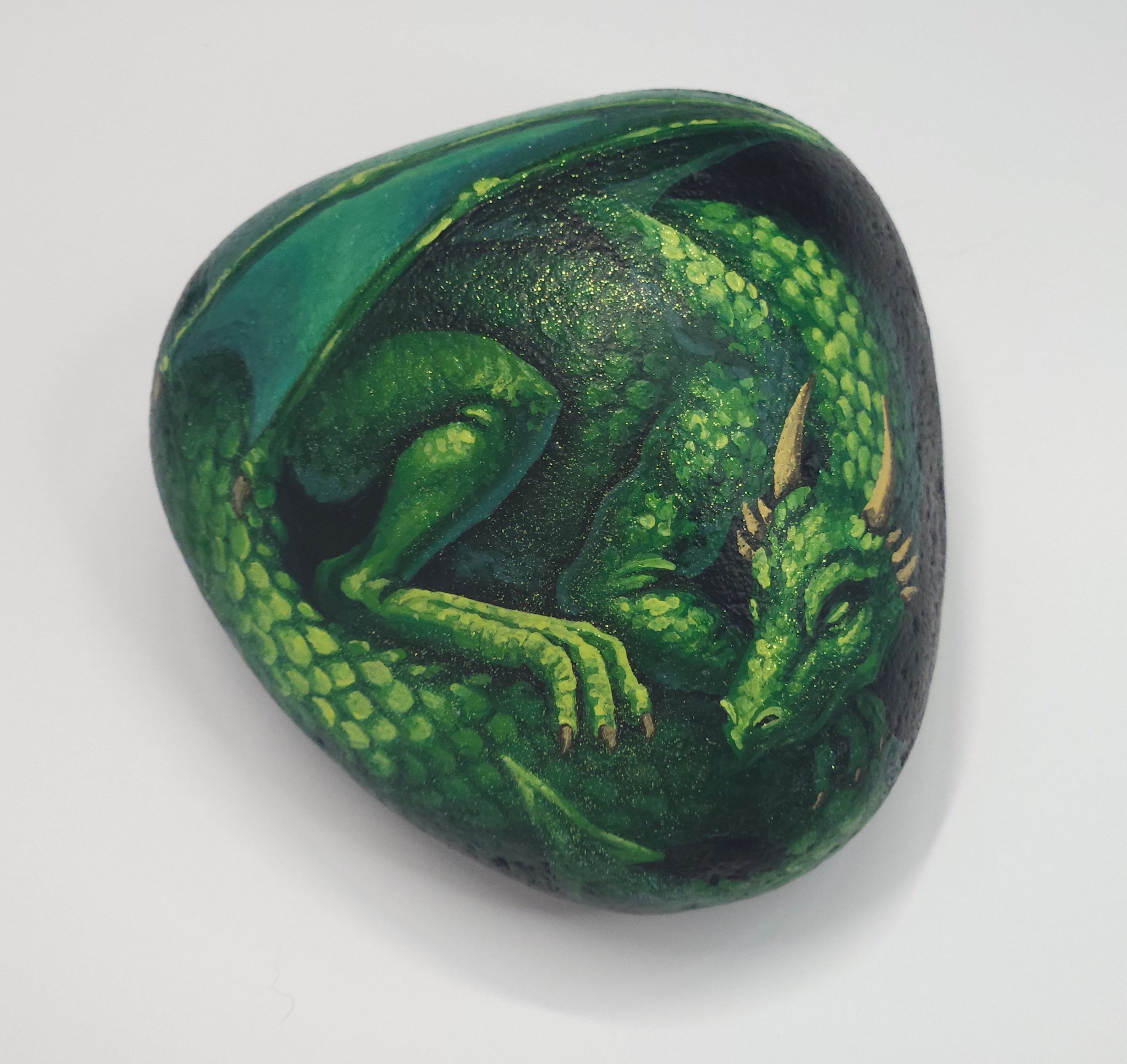 "Sleeping Dragon", Painted Rock